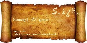 Semegi Ágnes névjegykártya